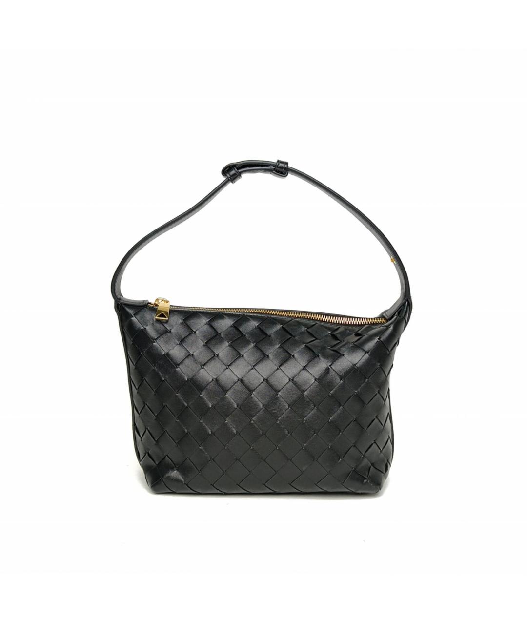 BOTTEGA VENETA Черная кожаная сумка через плечо, фото 4