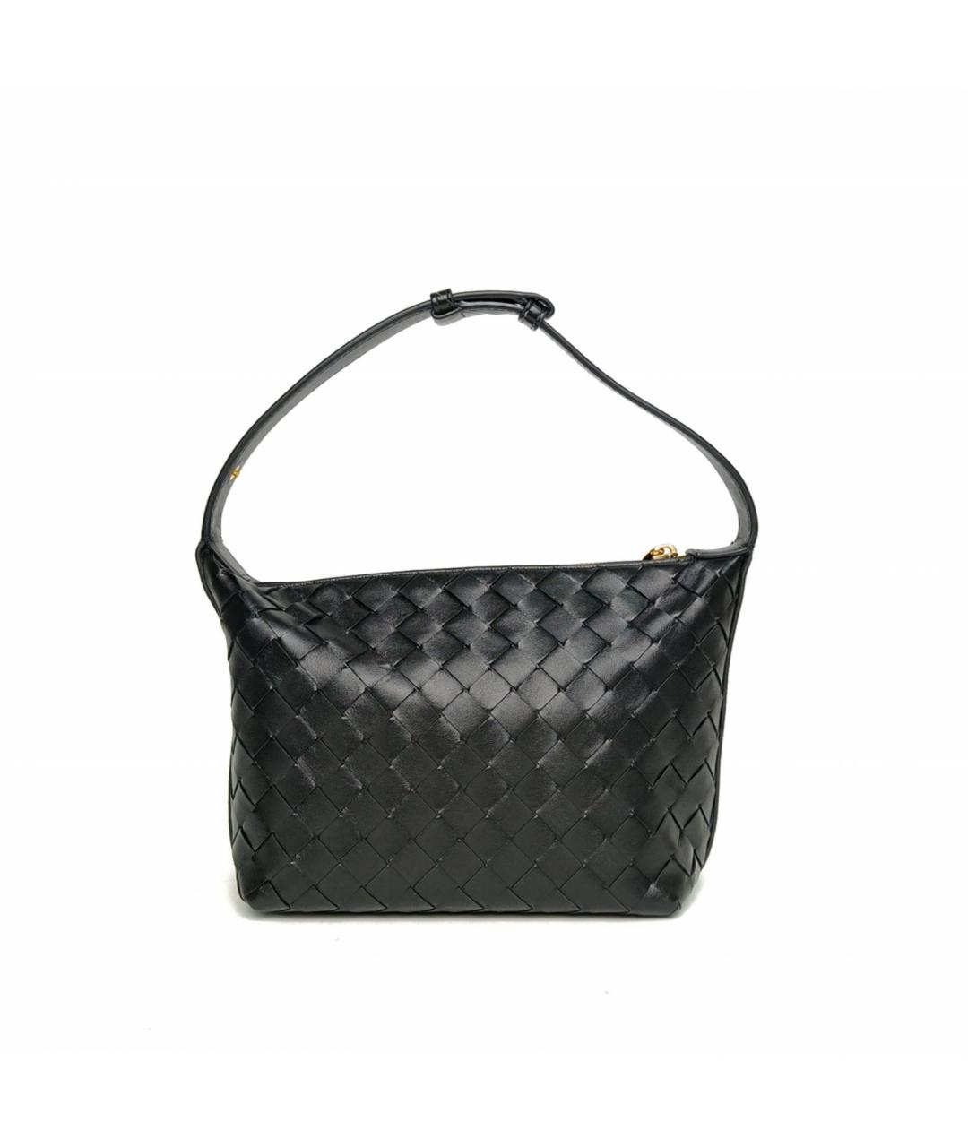 BOTTEGA VENETA Черная кожаная сумка через плечо, фото 2