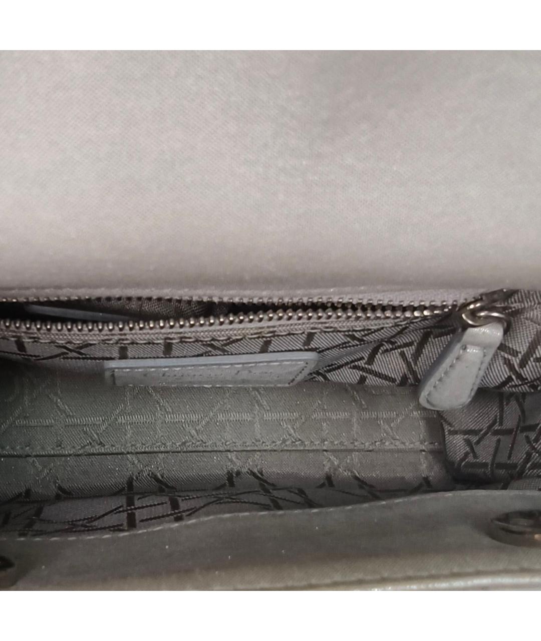 CHRISTIAN DIOR Серая кожаная сумка через плечо, фото 8