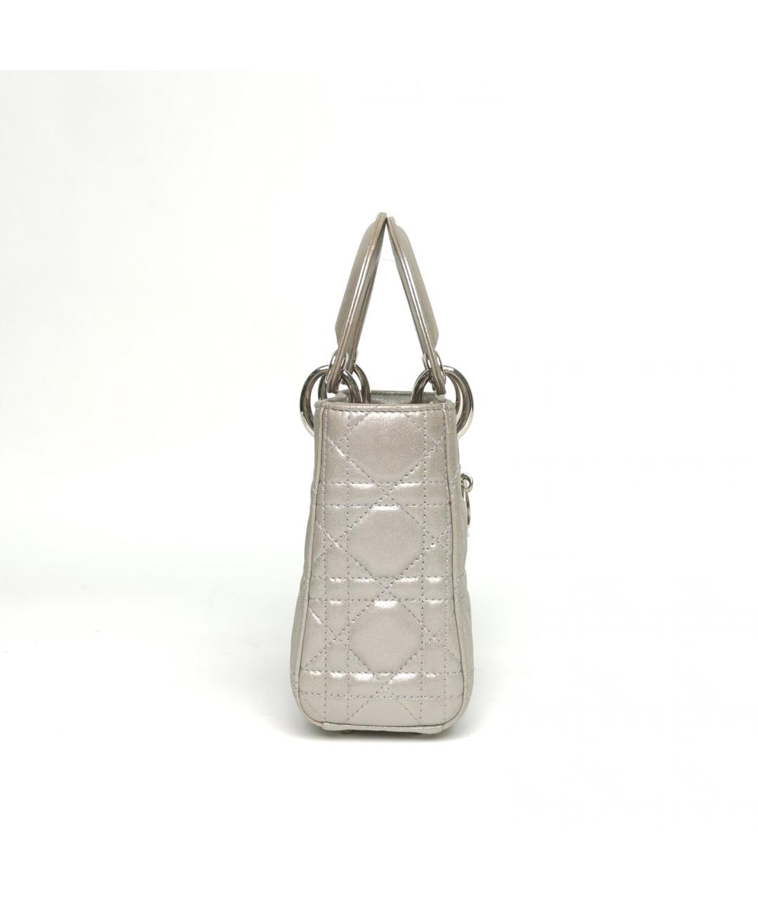 CHRISTIAN DIOR Серая кожаная сумка через плечо, фото 5