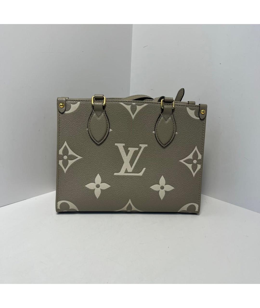 LOUIS VUITTON Серая кожаная сумка через плечо, фото 9