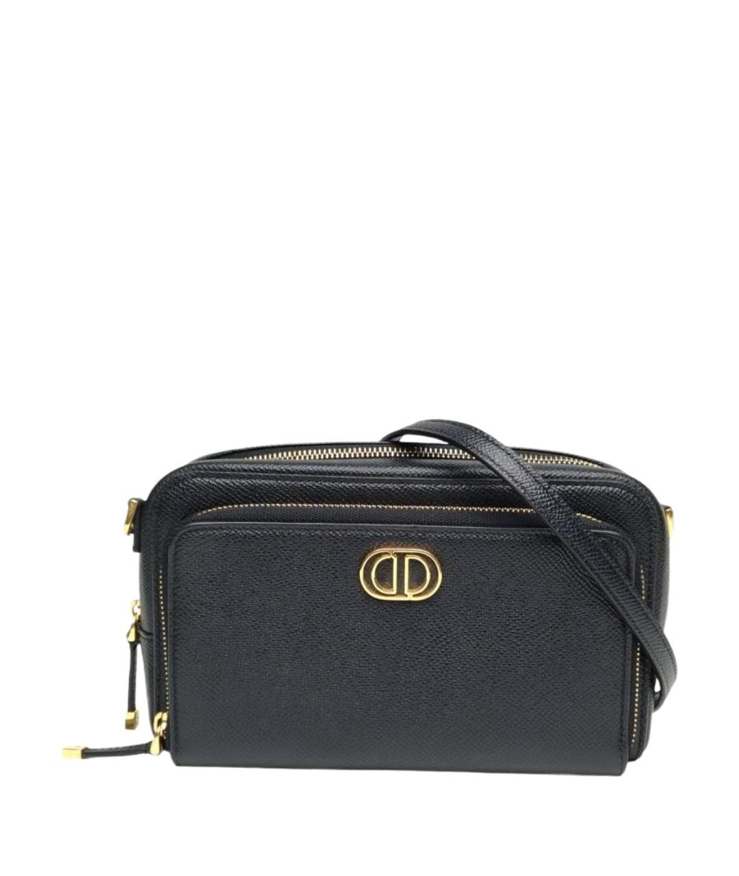 CHRISTIAN DIOR Черная кожаная сумка через плечо, фото 1