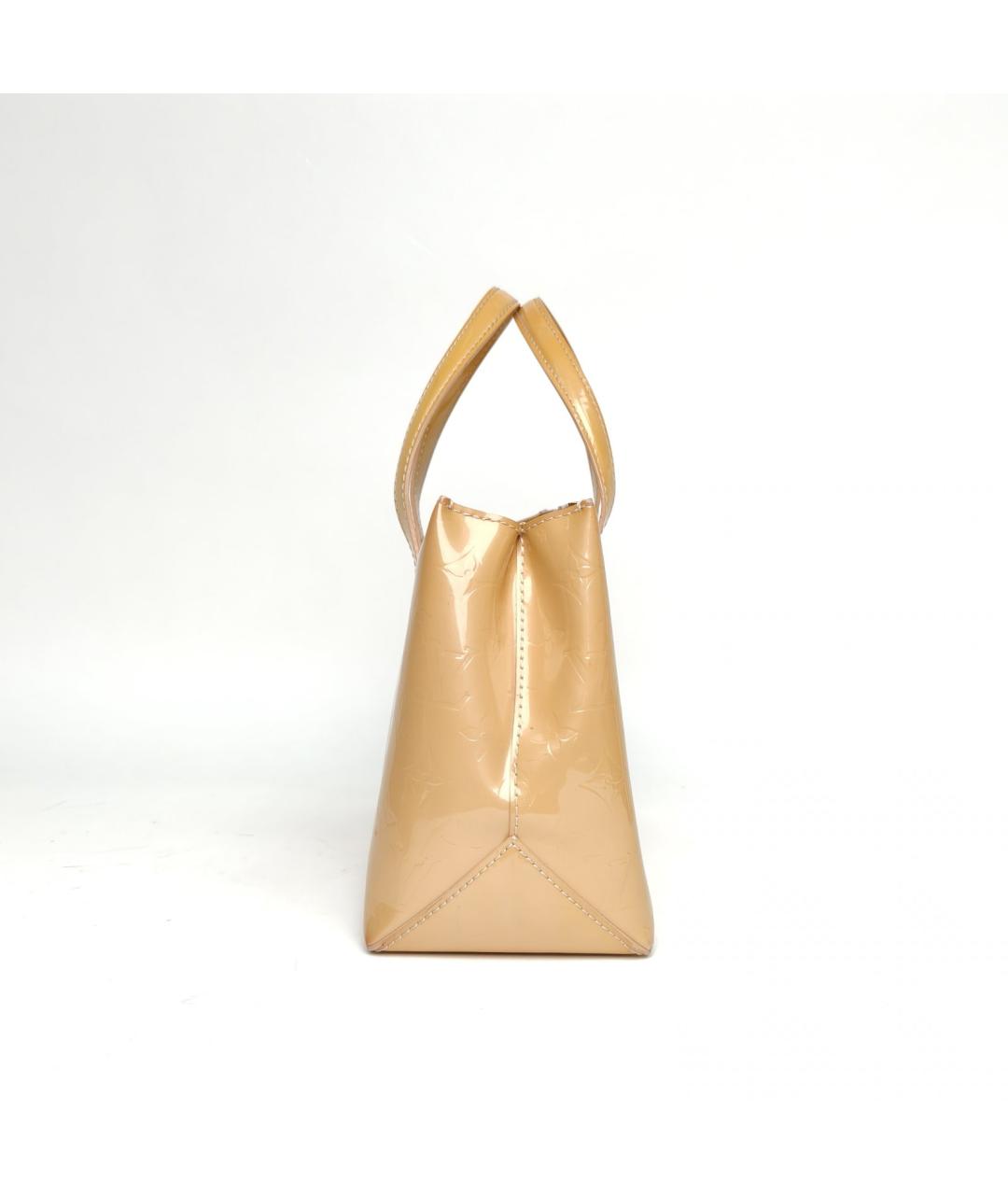 LOUIS VUITTON Золотая сумка с короткими ручками из лакированной кожи, фото 3