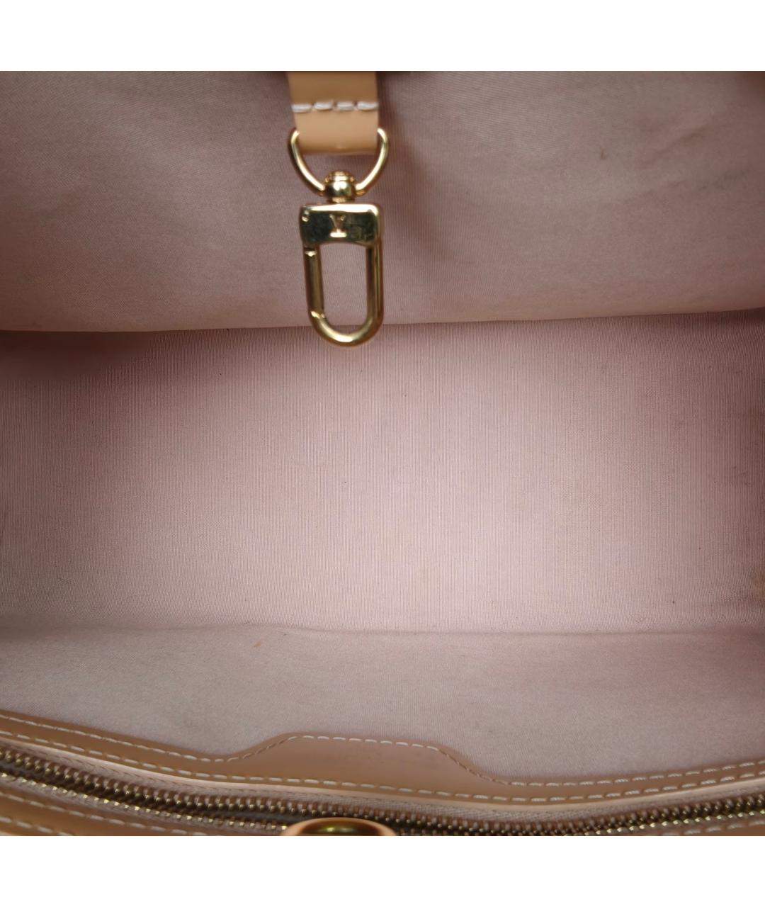 LOUIS VUITTON Золотая сумка с короткими ручками из лакированной кожи, фото 8