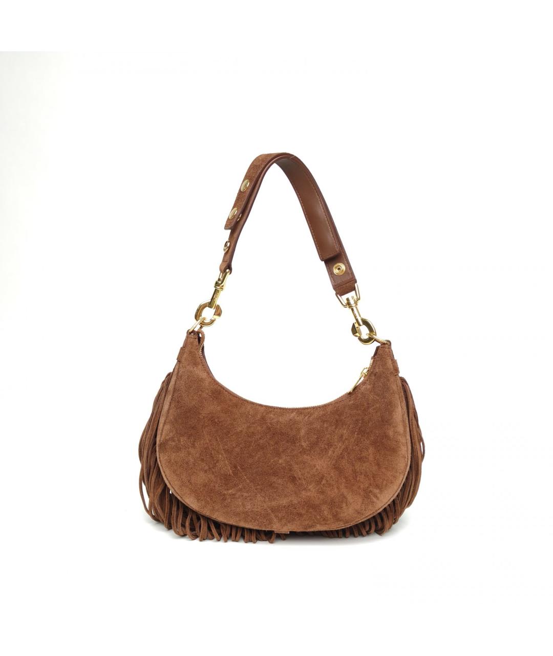 CELINE Коричневая замшевая сумка через плечо, фото 4