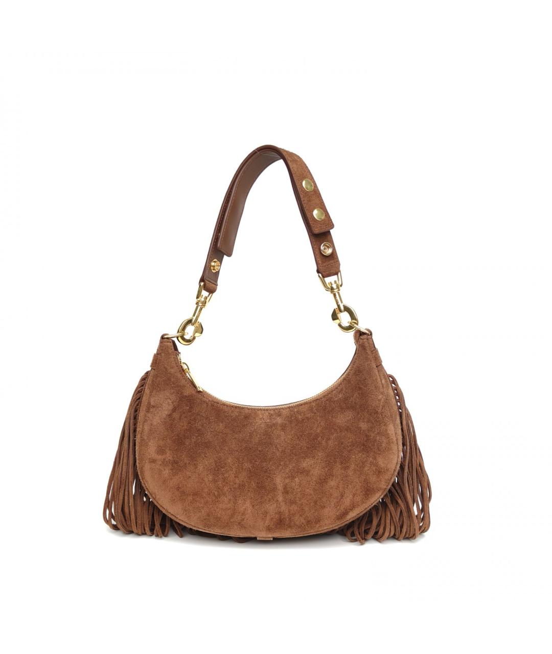 CELINE Коричневая замшевая сумка через плечо, фото 2