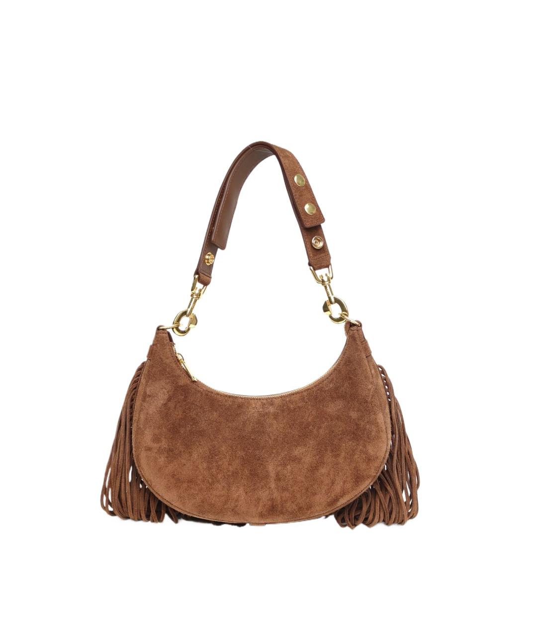 CELINE Коричневая замшевая сумка через плечо, фото 10