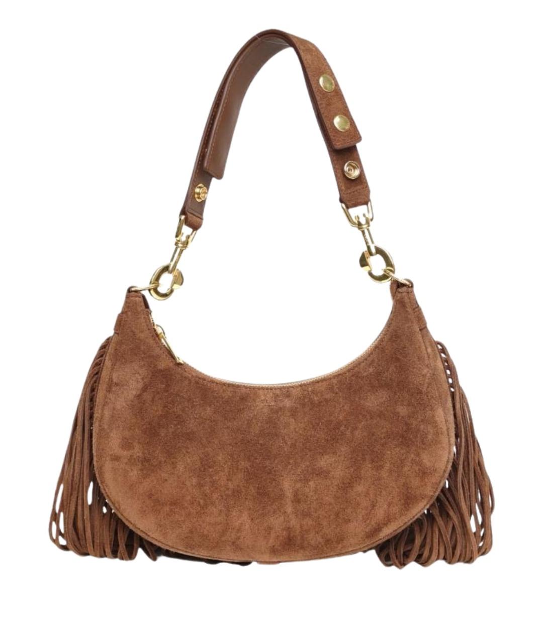 CELINE Коричневая замшевая сумка через плечо, фото 1