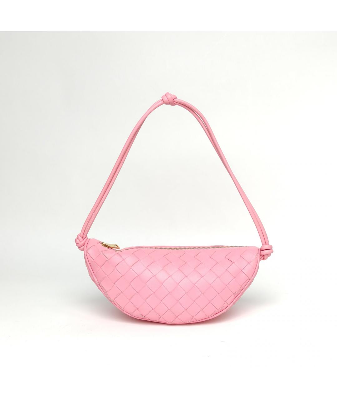 BOTTEGA VENETA Розовая кожаная сумка через плечо, фото 4