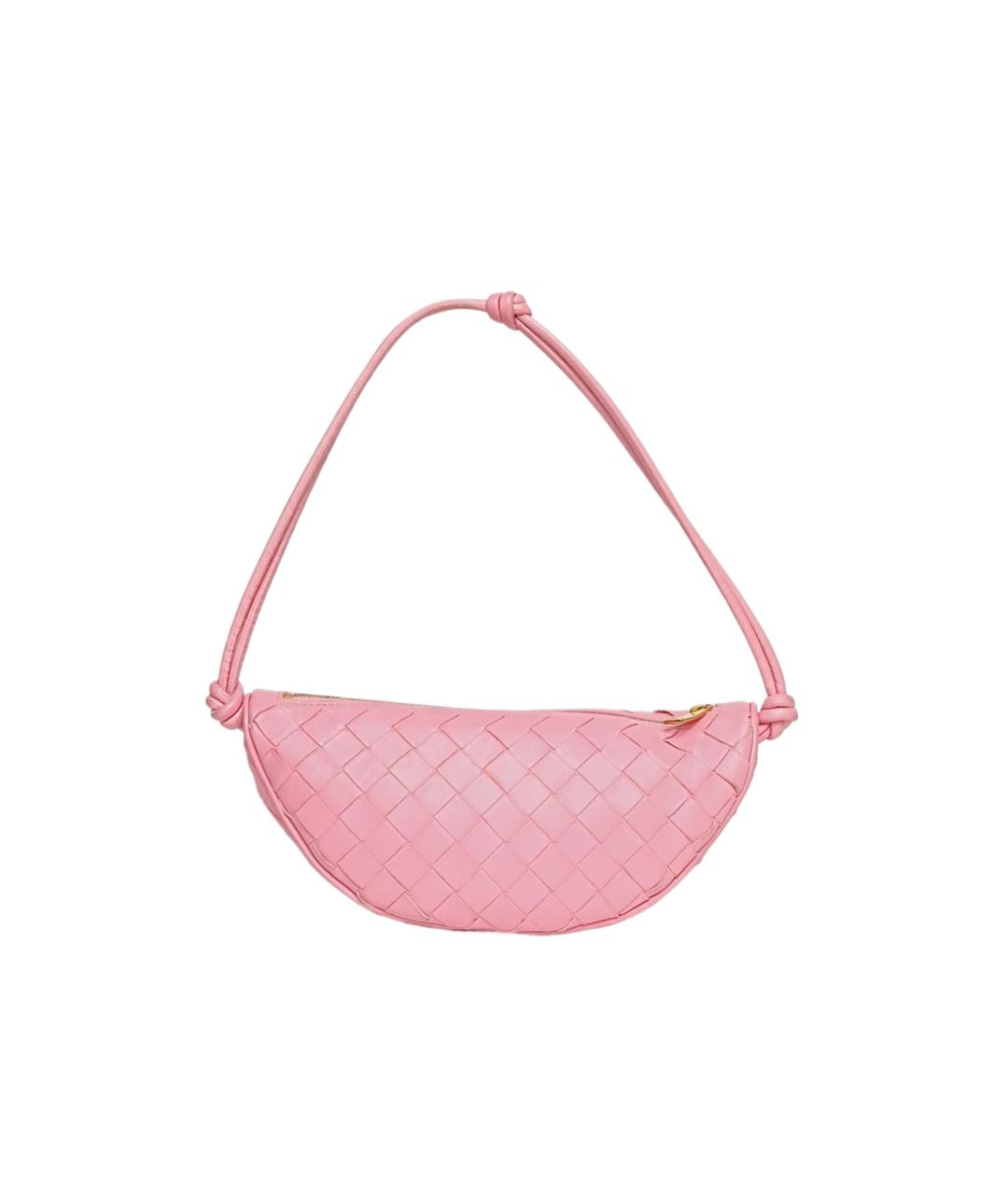 BOTTEGA VENETA Розовая кожаная сумка через плечо, фото 10