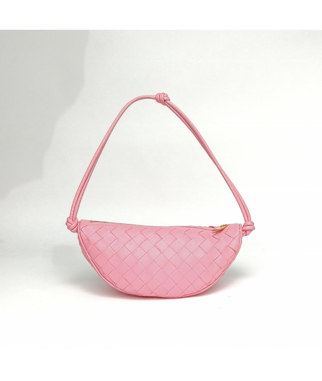 BOTTEGA VENETA Розовая кожаная сумка через плечо, фото 2