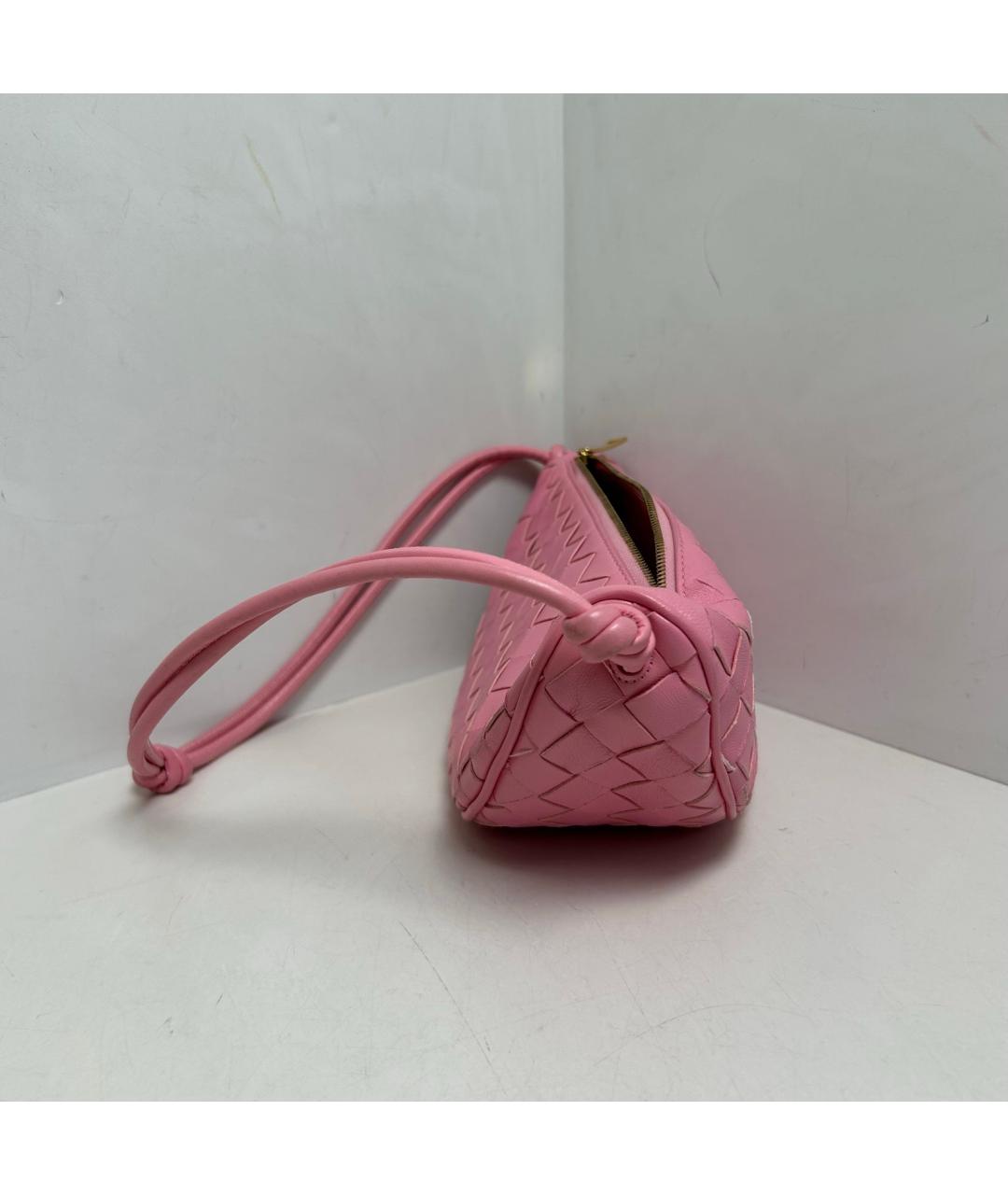 BOTTEGA VENETA Розовая кожаная сумка через плечо, фото 9