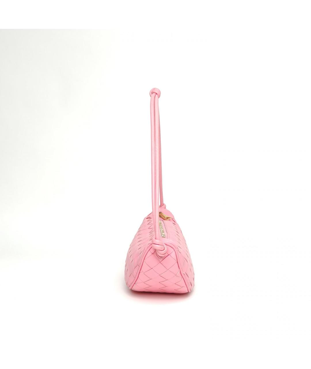 BOTTEGA VENETA Розовая кожаная сумка через плечо, фото 5