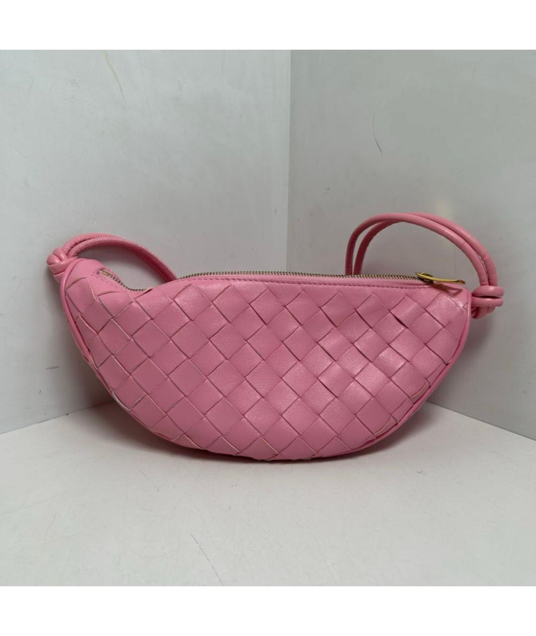 BOTTEGA VENETA Розовая кожаная сумка через плечо, фото 8