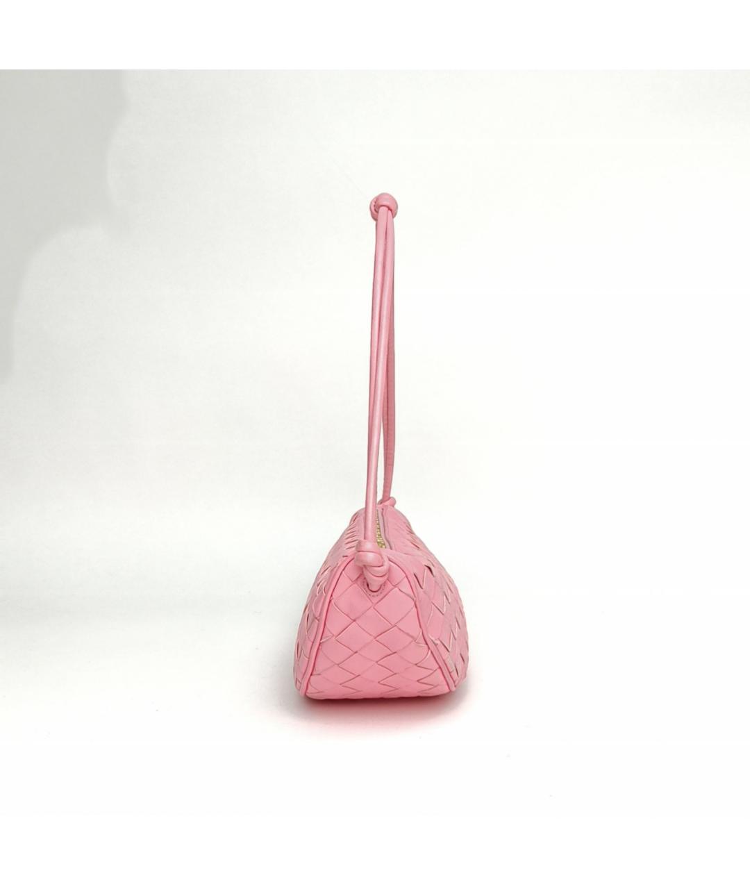 BOTTEGA VENETA Розовая кожаная сумка через плечо, фото 3