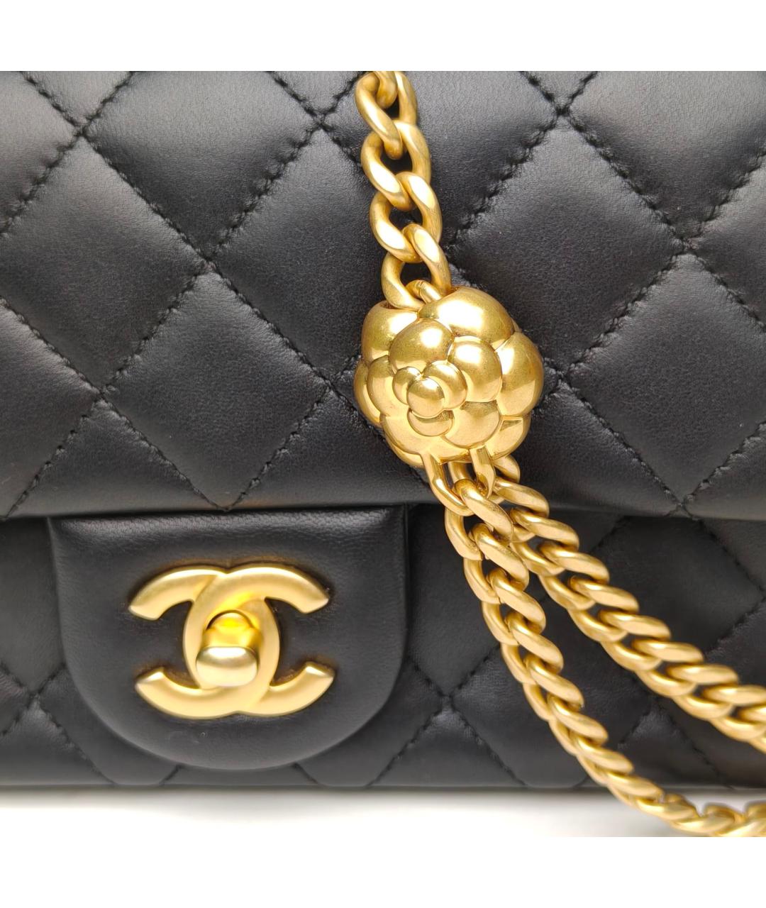 CHANEL Черная кожаная сумка через плечо, фото 8