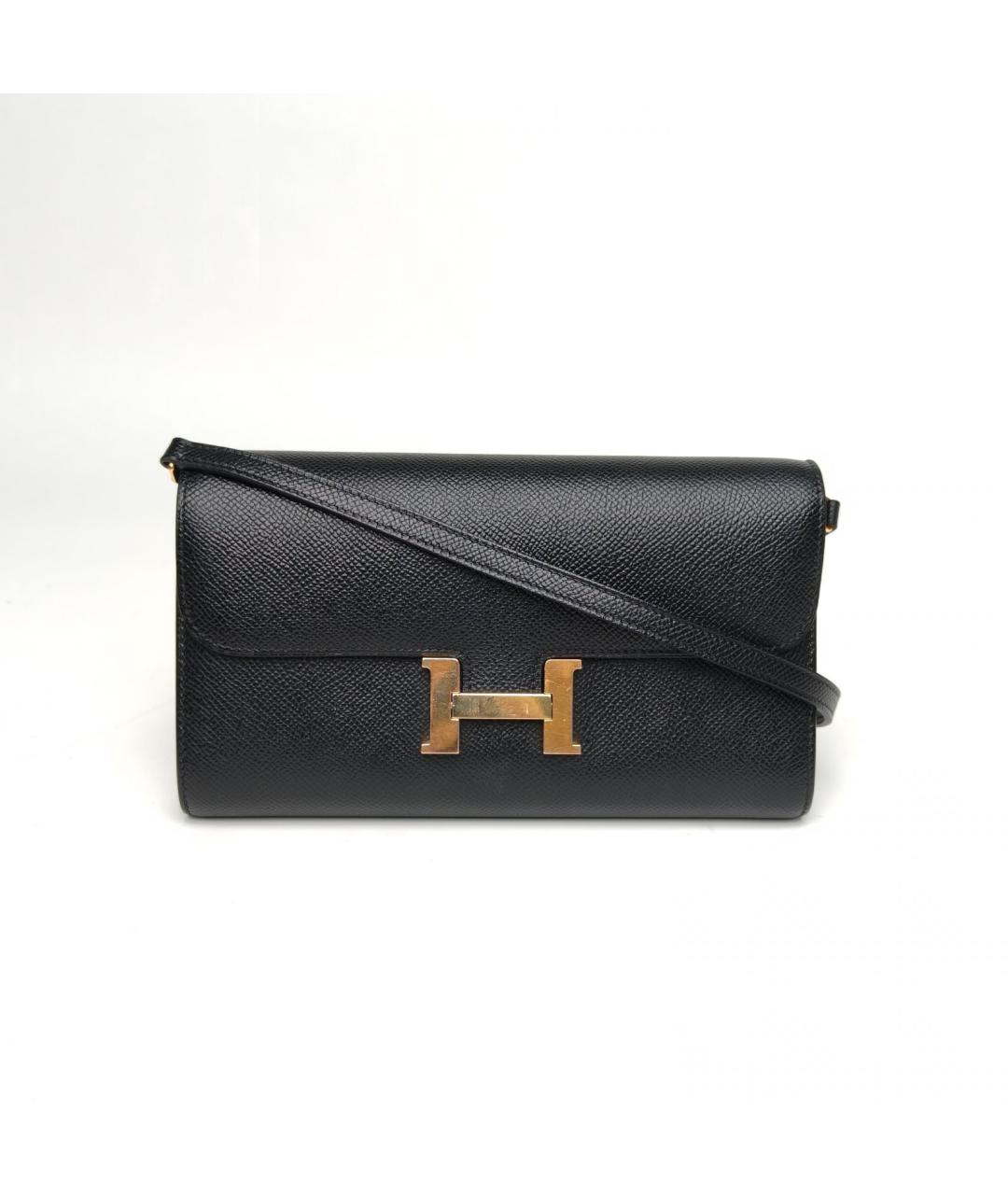 HERMES Черная кожаная сумка через плечо, фото 2