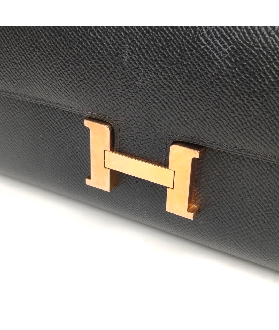 HERMES Черная кожаная сумка через плечо, фото 7