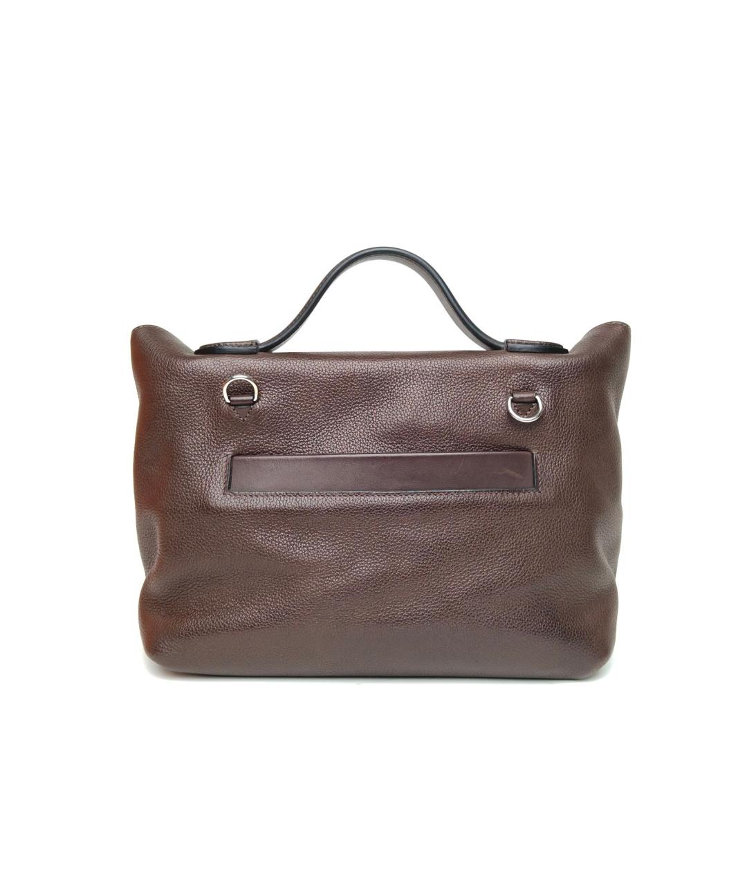 HERMES Коричневая кожаная сумка через плечо, фото 4
