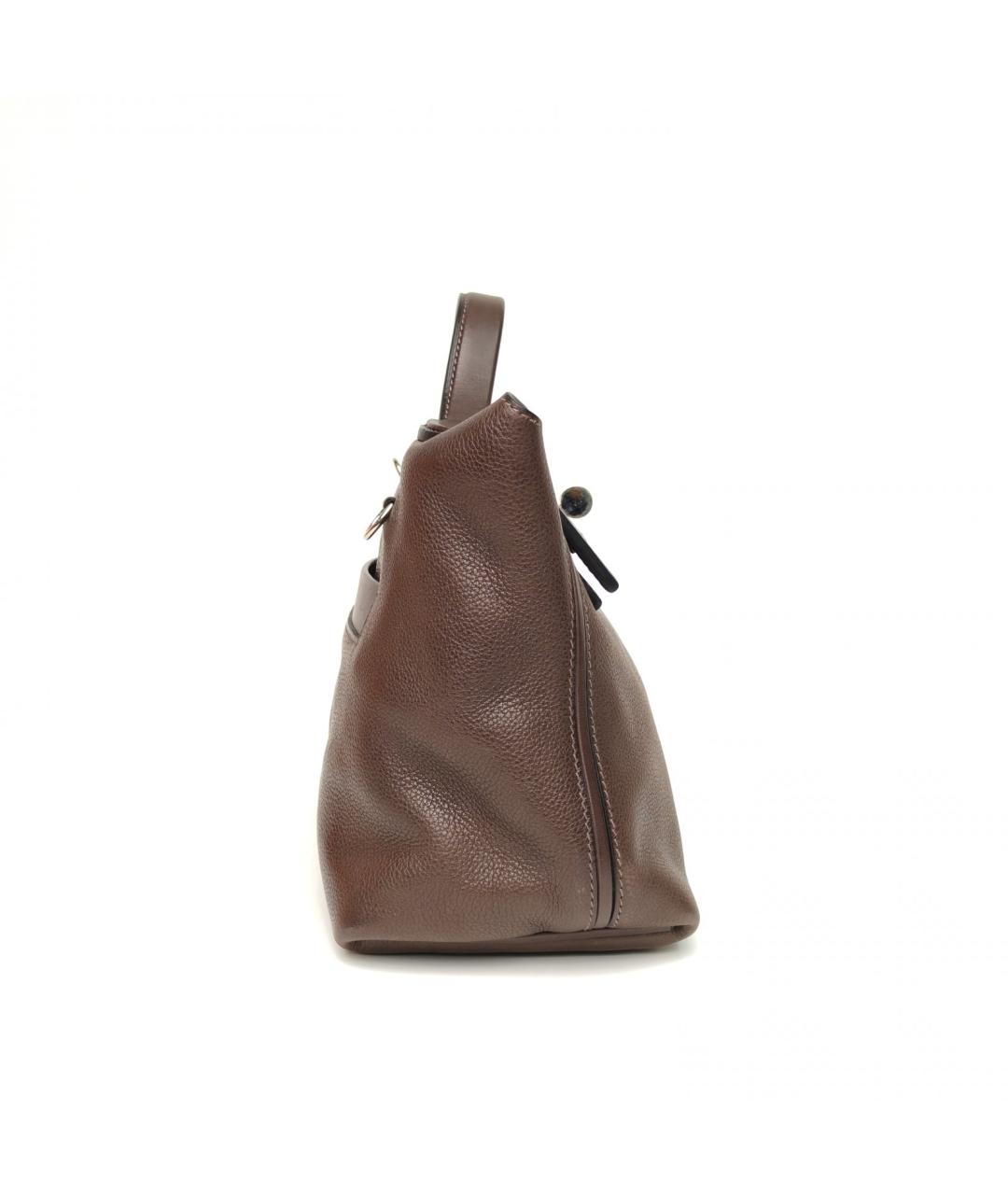 HERMES Коричневая кожаная сумка через плечо, фото 5