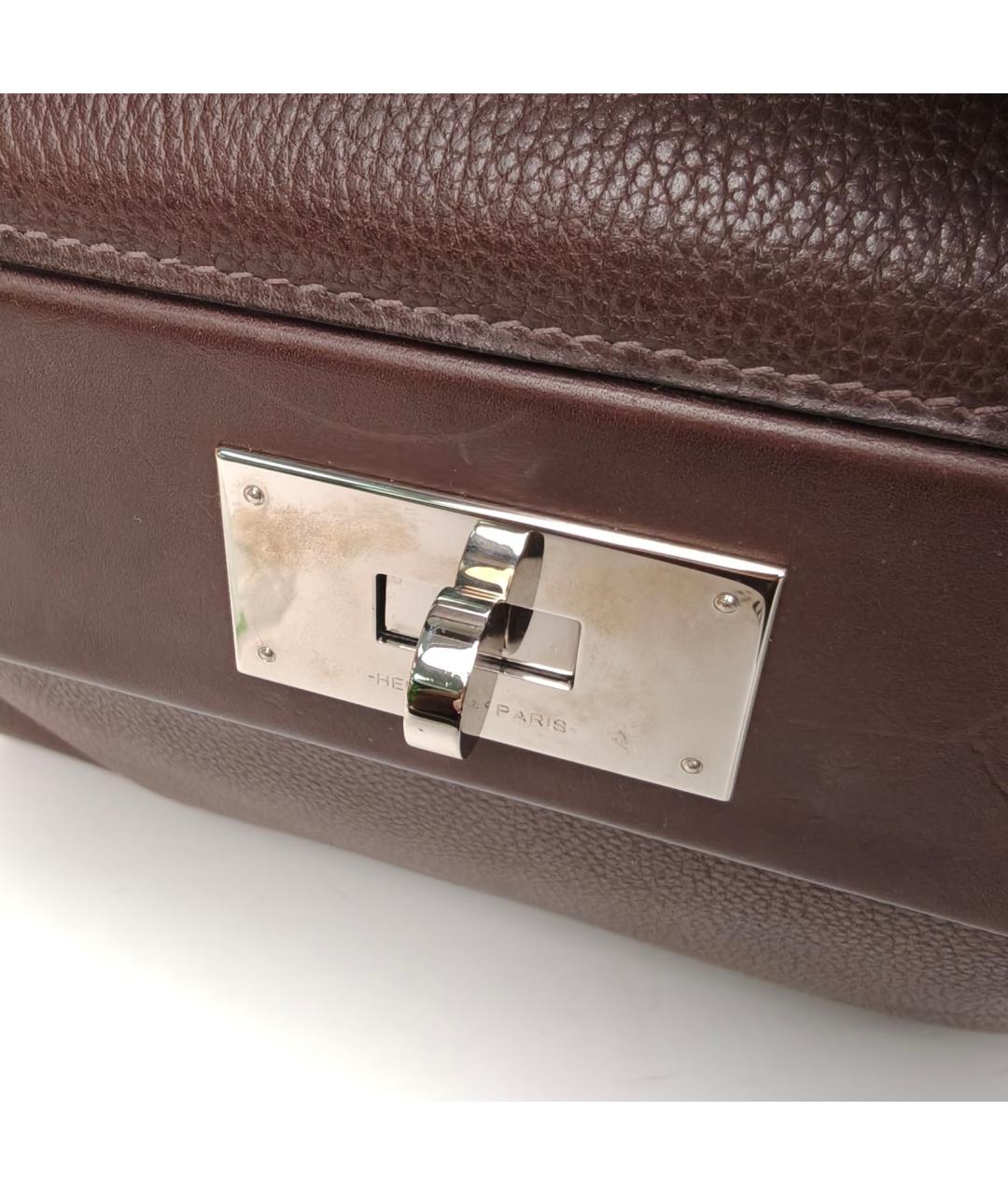 HERMES Коричневая кожаная сумка через плечо, фото 7