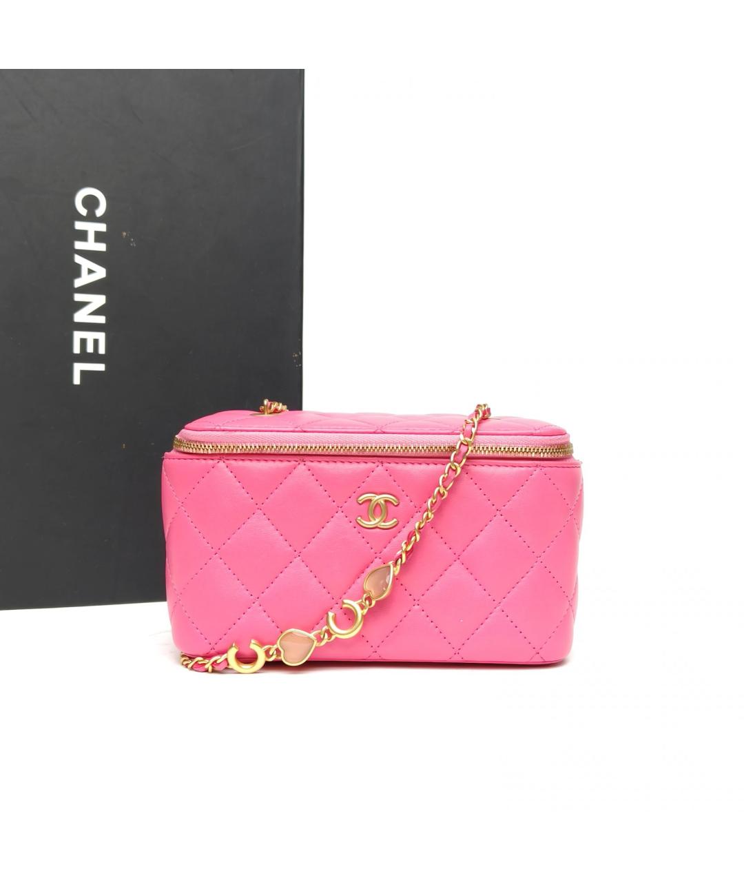 CHANEL Розовая кожаная сумка через плечо, фото 8