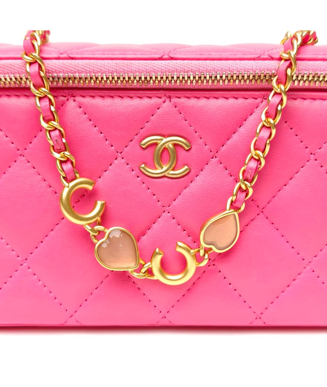 CHANEL Розовая кожаная сумка через плечо, фото 9