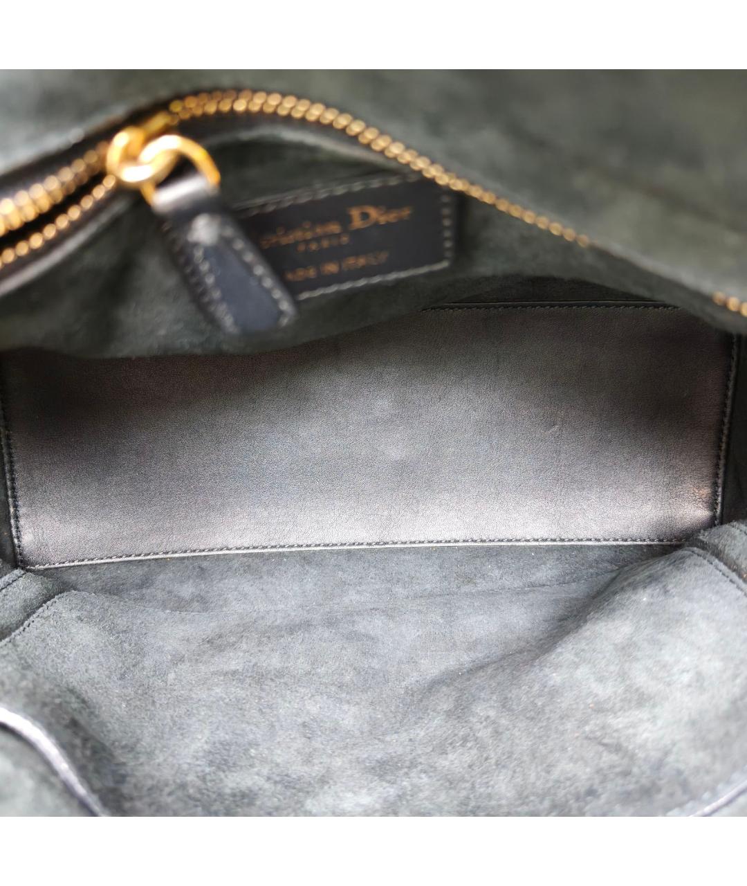 CHRISTIAN DIOR Черная кожаная сумка через плечо, фото 8