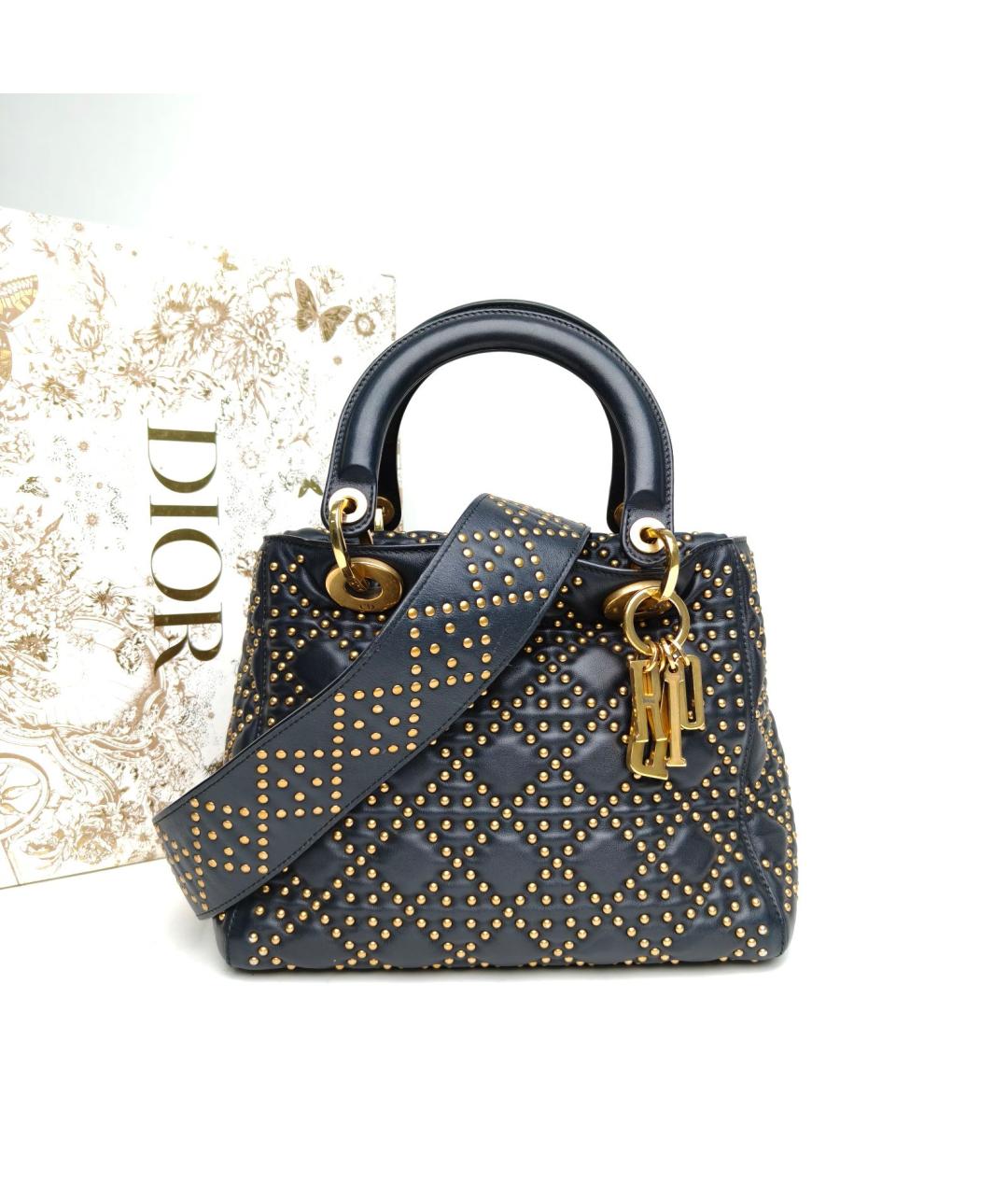 CHRISTIAN DIOR Черная кожаная сумка через плечо, фото 9