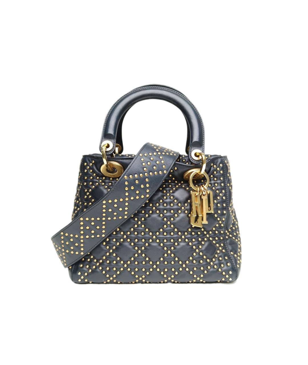 CHRISTIAN DIOR Черная кожаная сумка через плечо, фото 1