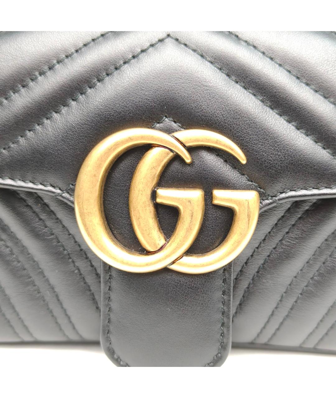 GUCCI Черная кожаная сумка через плечо, фото 7