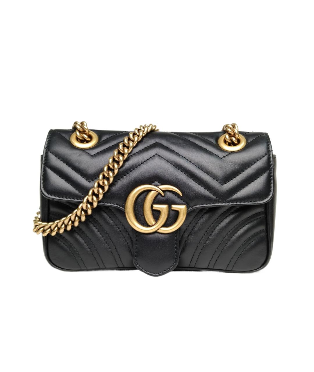 GUCCI Черная кожаная сумка через плечо, фото 1