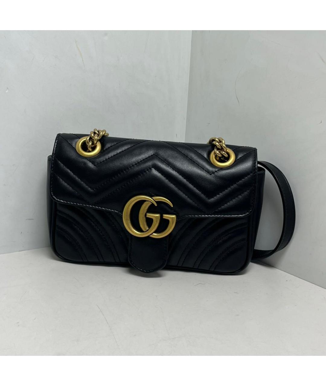 GUCCI Черная кожаная сумка через плечо, фото 9