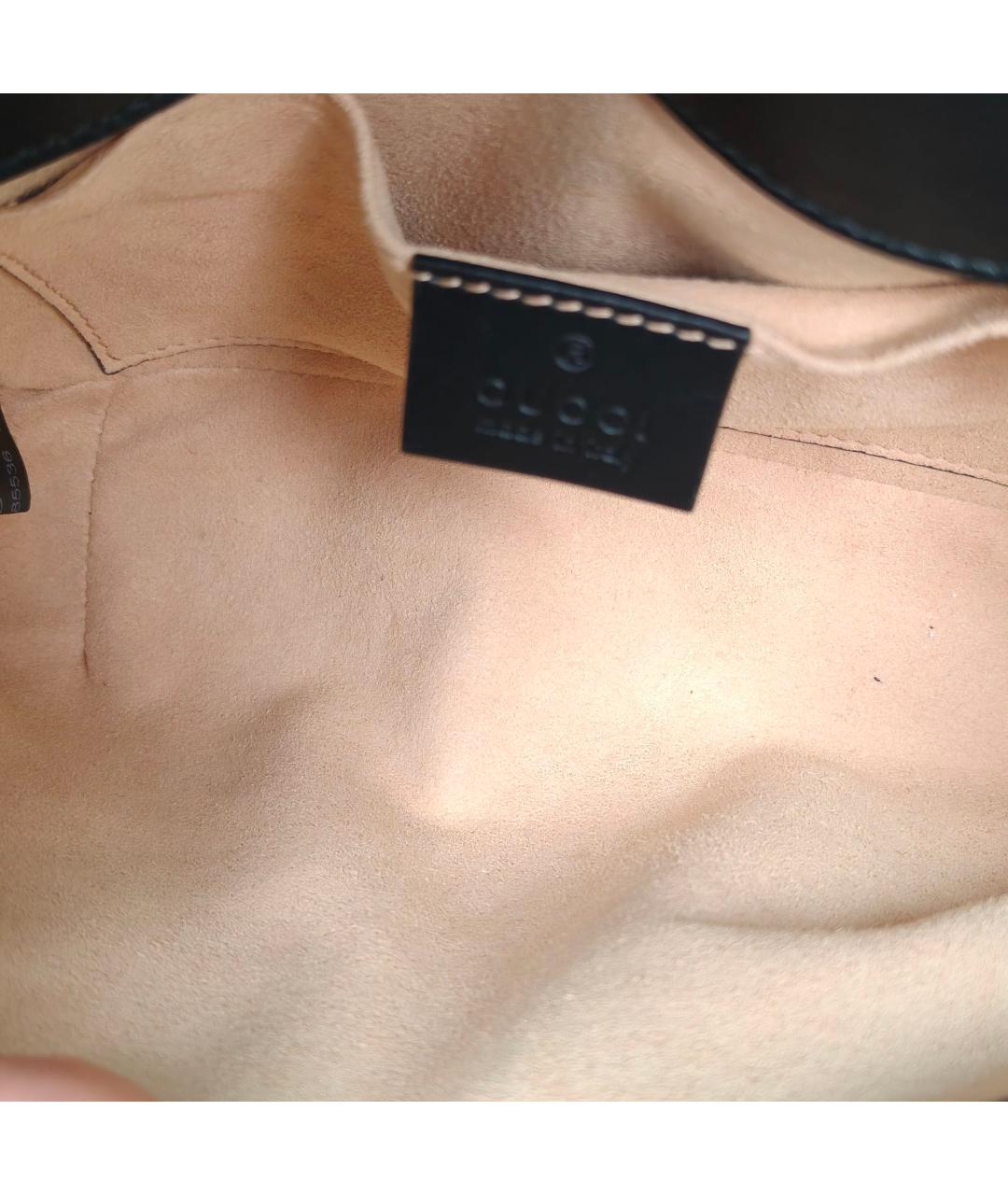 GUCCI Черная кожаная сумка через плечо, фото 8