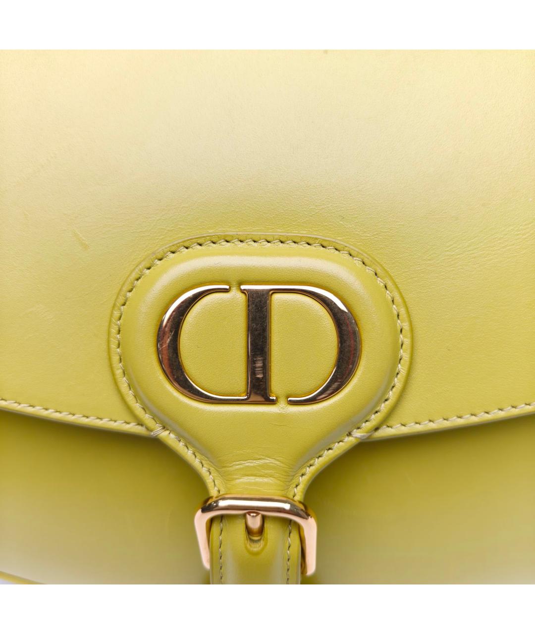 CHRISTIAN DIOR Желтая кожаная сумка через плечо, фото 7