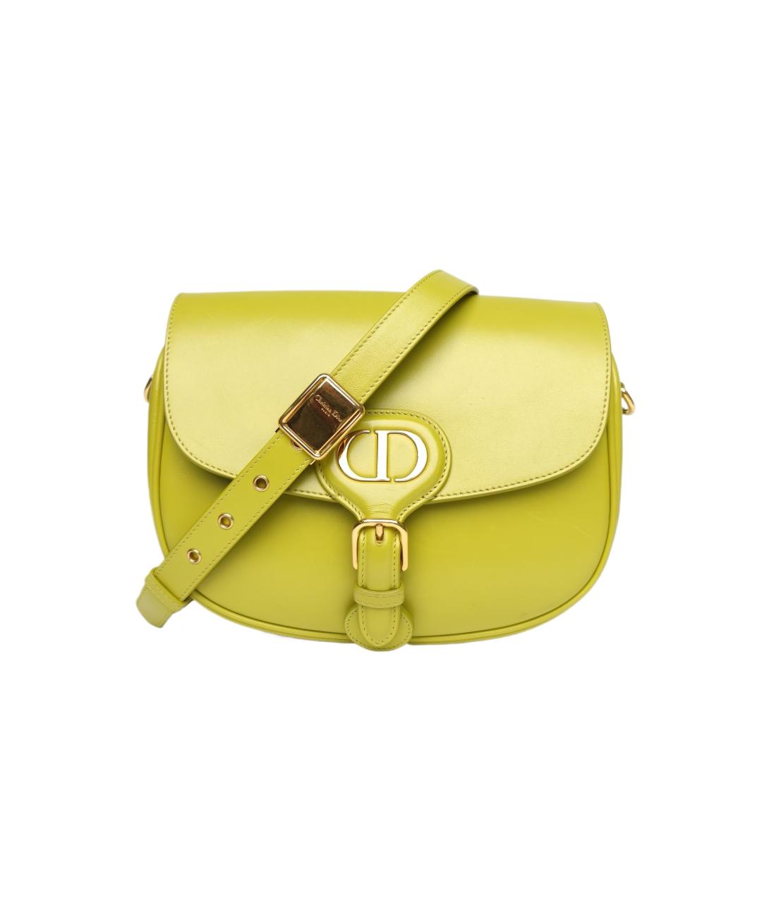 CHRISTIAN DIOR Желтая кожаная сумка через плечо, фото 1