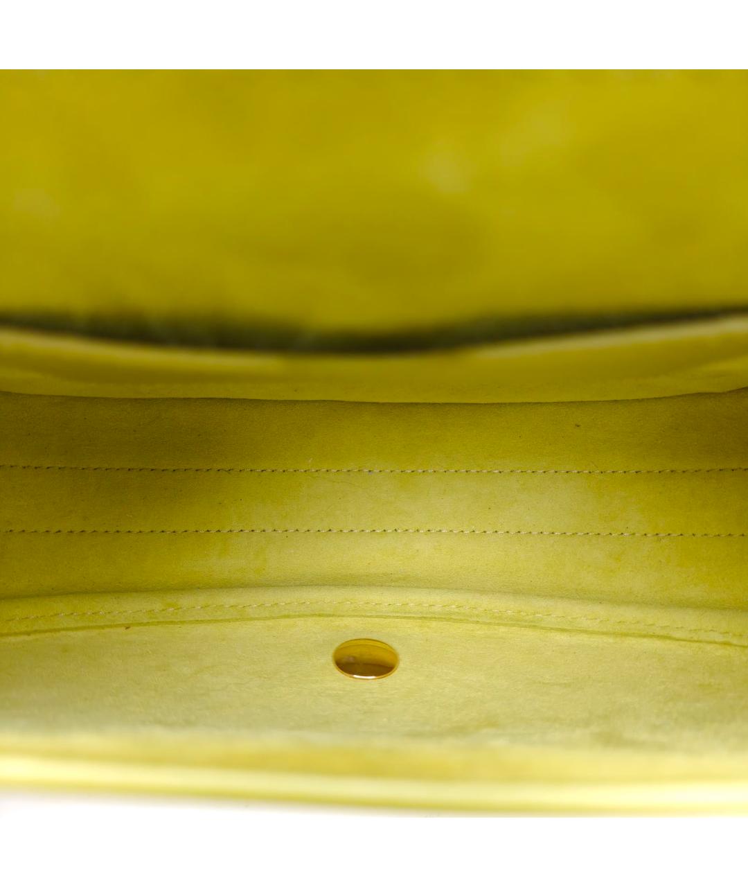 CHRISTIAN DIOR Желтая кожаная сумка через плечо, фото 8