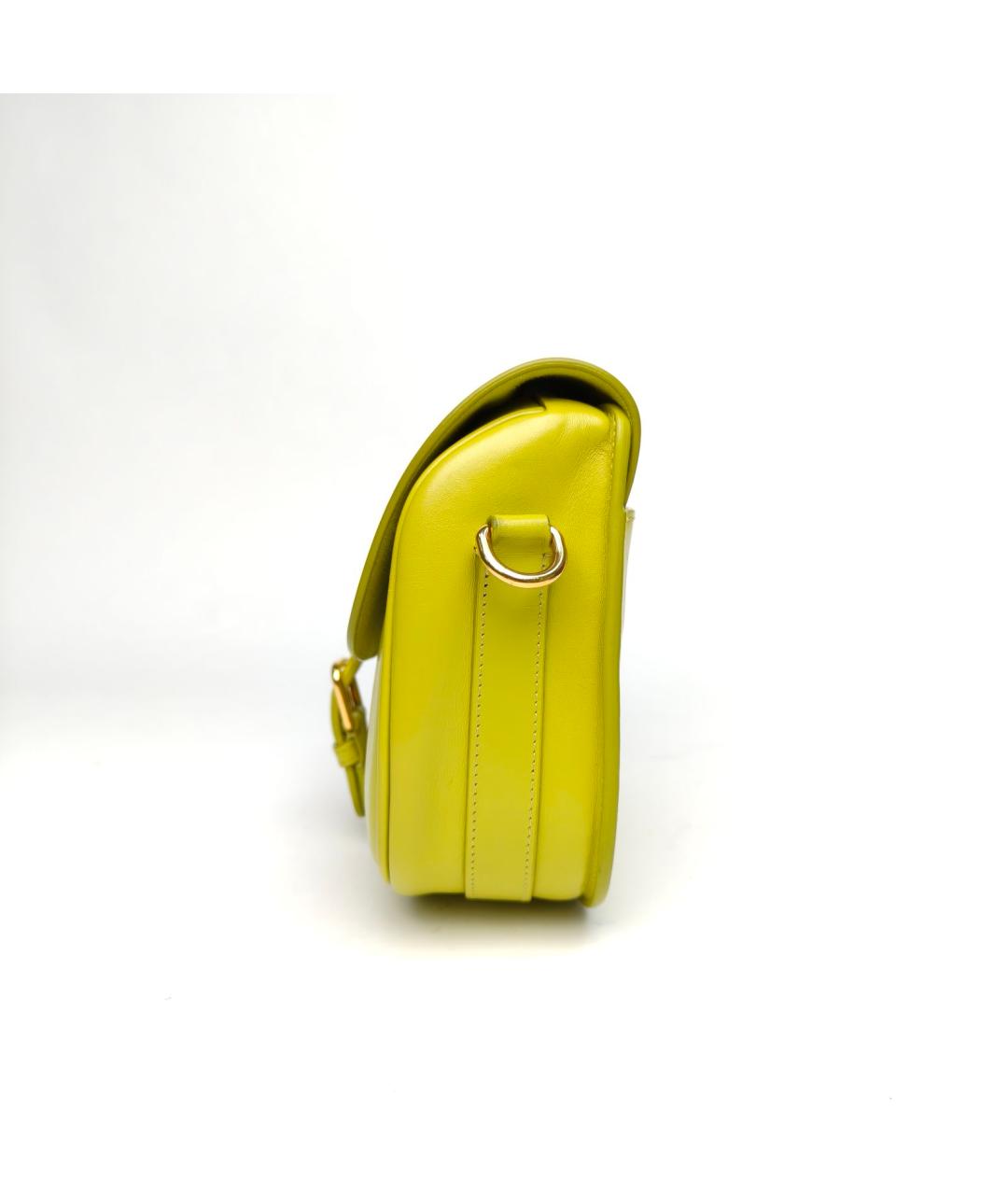 CHRISTIAN DIOR Желтая кожаная сумка через плечо, фото 3