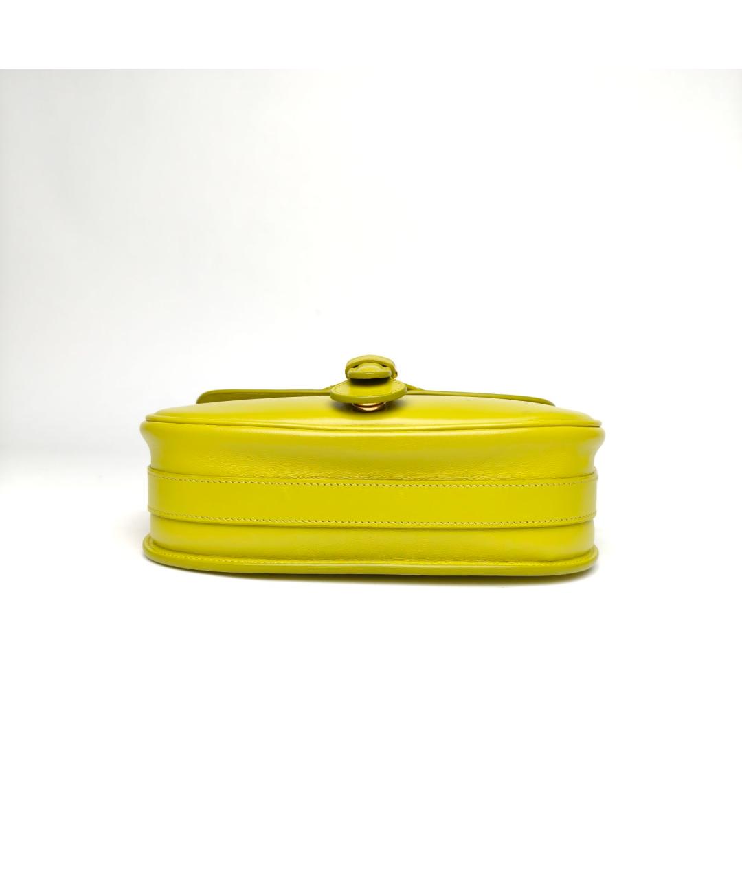 CHRISTIAN DIOR Желтая кожаная сумка через плечо, фото 6