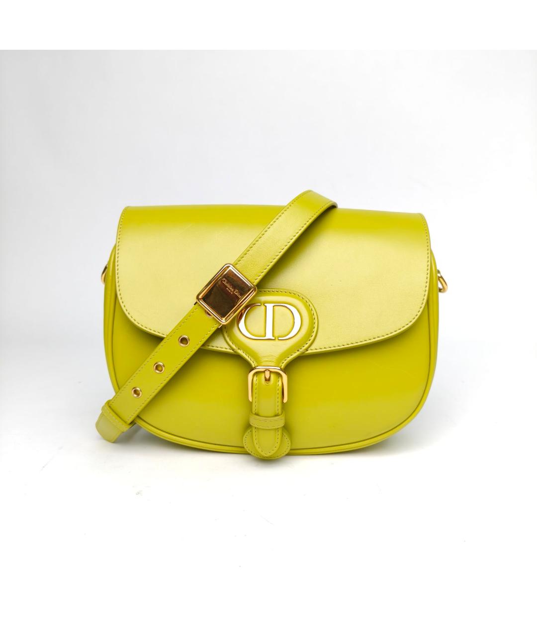 CHRISTIAN DIOR Желтая кожаная сумка через плечо, фото 2