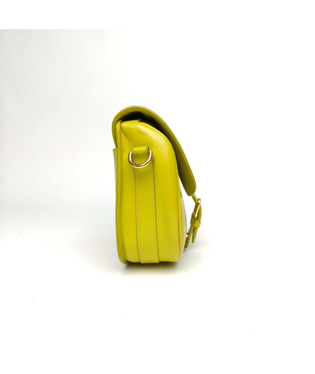CHRISTIAN DIOR Желтая кожаная сумка через плечо, фото 5