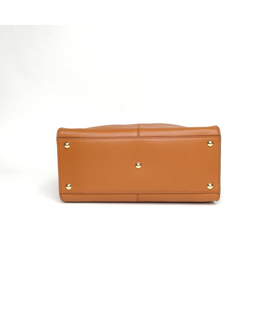 FENDI Коричневая кожаная сумка через плечо, фото 3