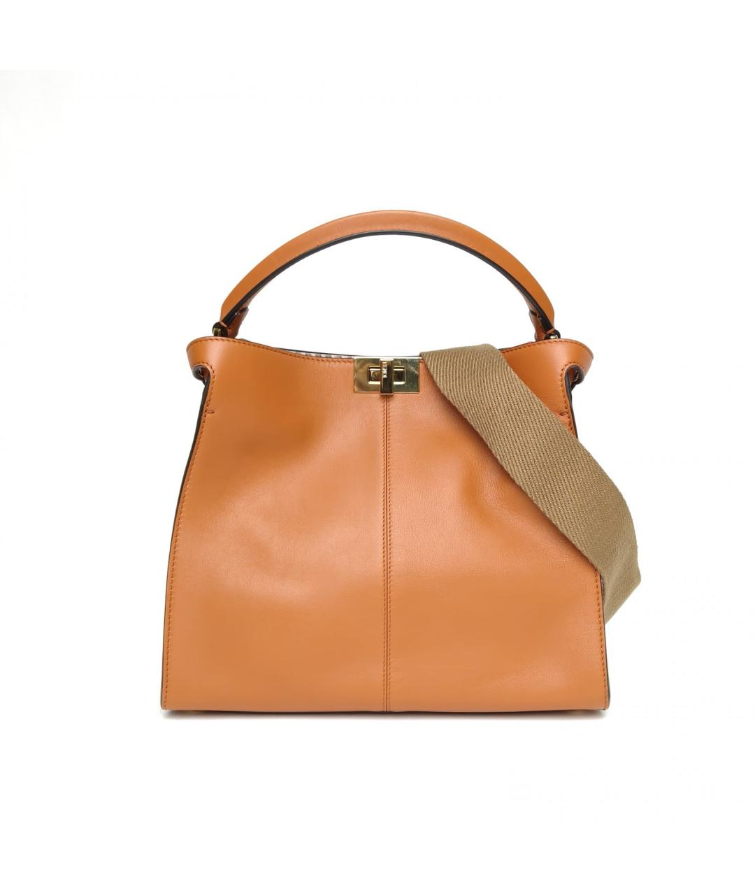 FENDI Коричневая кожаная сумка через плечо, фото 6