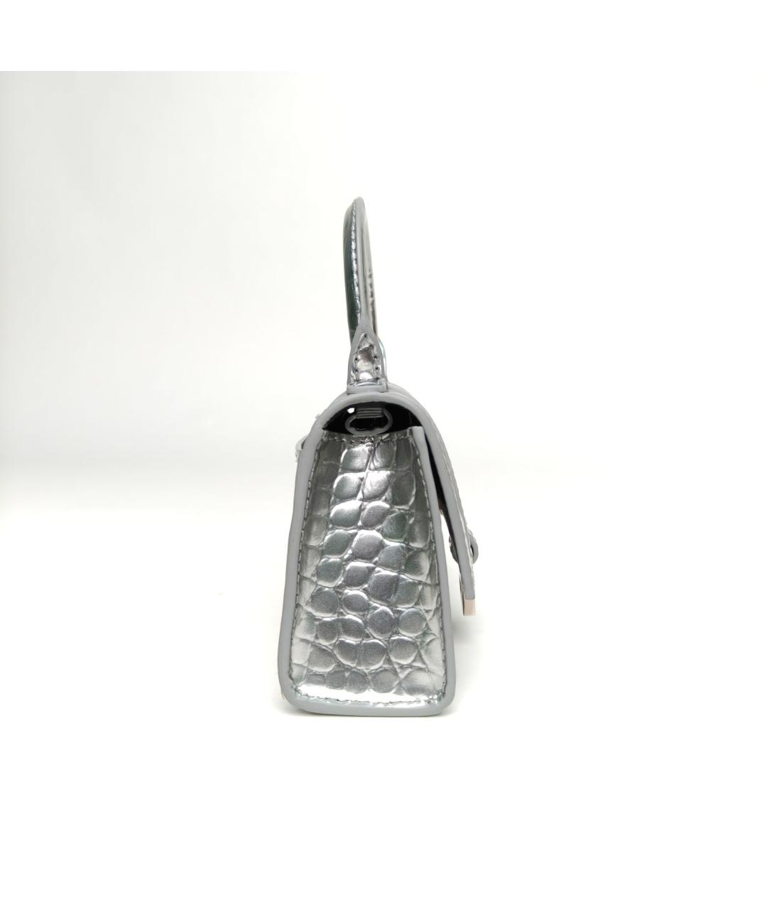 BALENCIAGA Серебряная кожаная сумка через плечо, фото 5