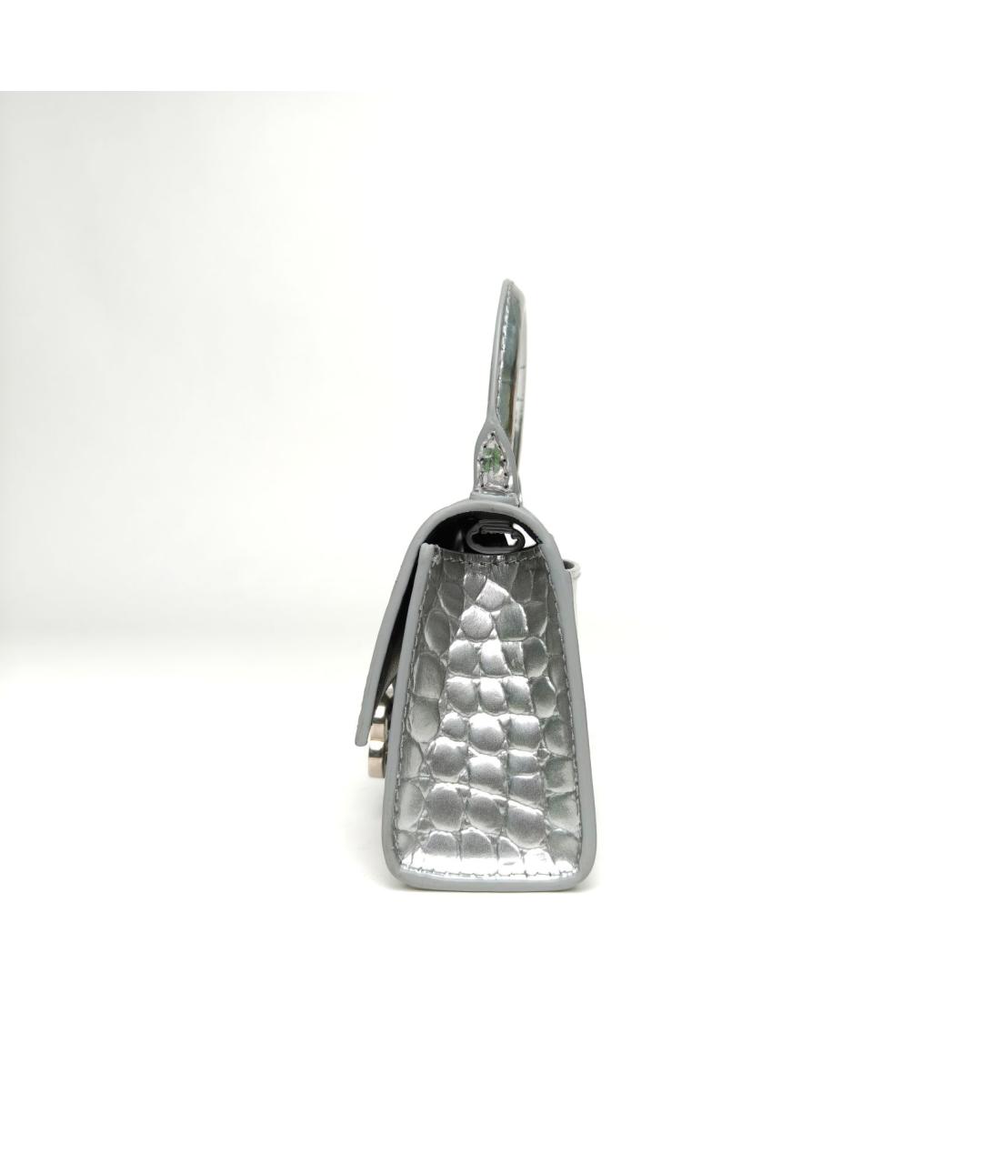 BALENCIAGA Серебряная кожаная сумка через плечо, фото 3