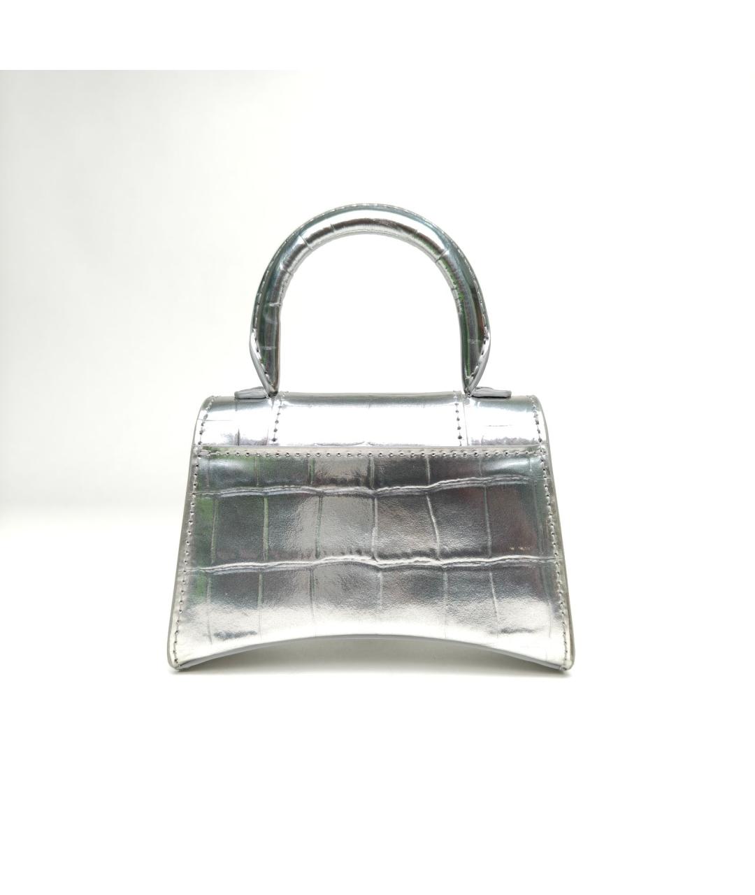 BALENCIAGA Серебряная кожаная сумка через плечо, фото 4