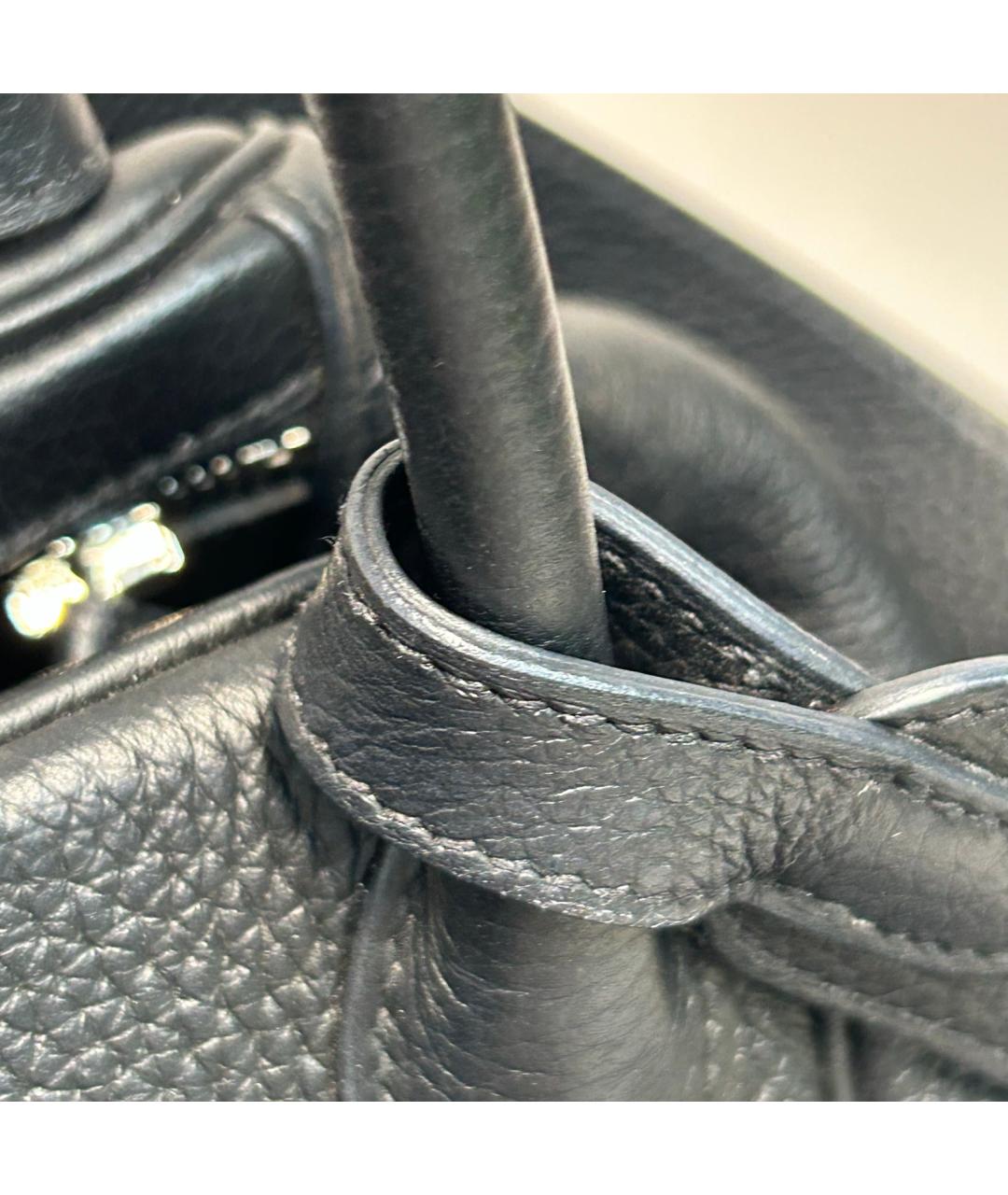 HERMES Черная кожаная сумка через плечо, фото 4
