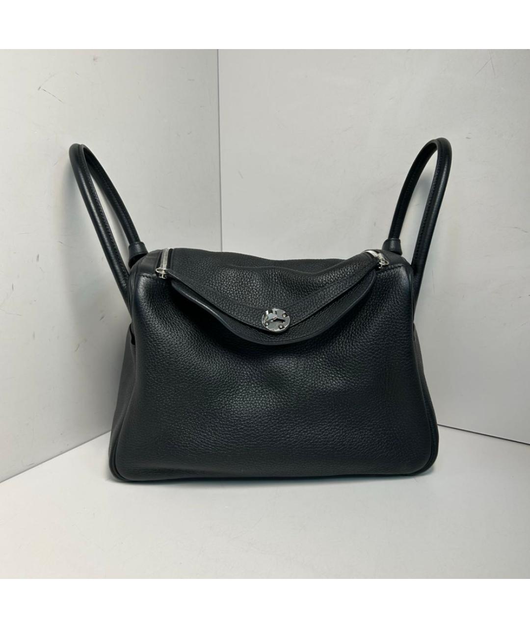 HERMES Черная кожаная сумка через плечо, фото 3