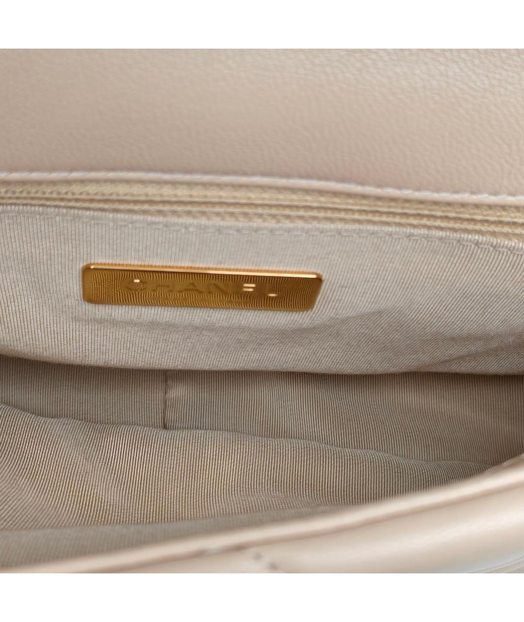 CHANEL Бежевая кожаная сумка через плечо, фото 8