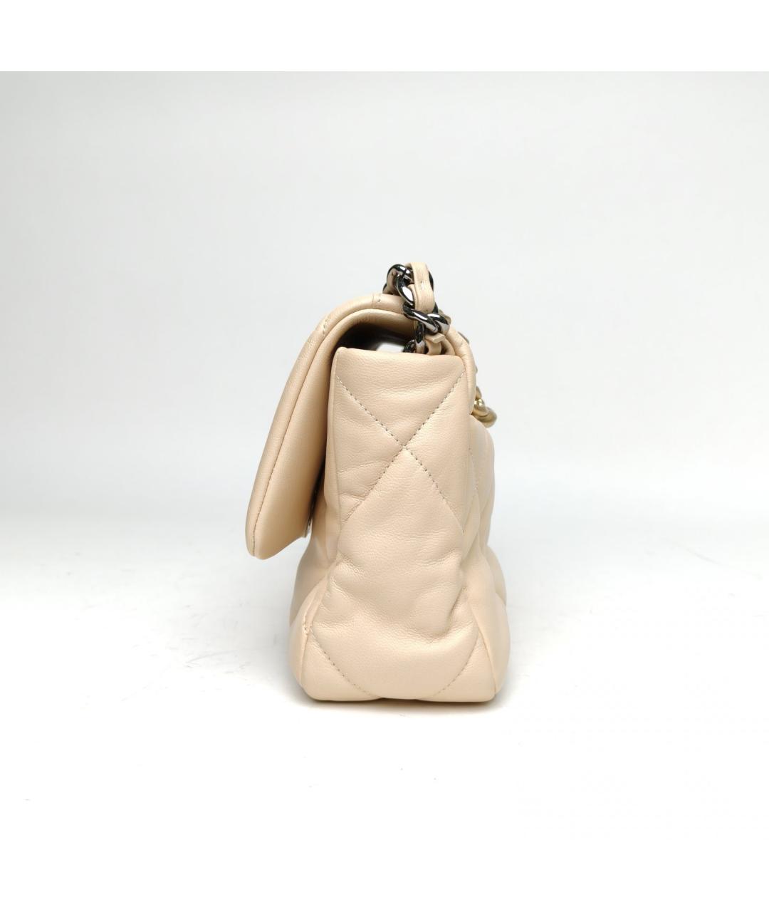 CHANEL Бежевая кожаная сумка через плечо, фото 3